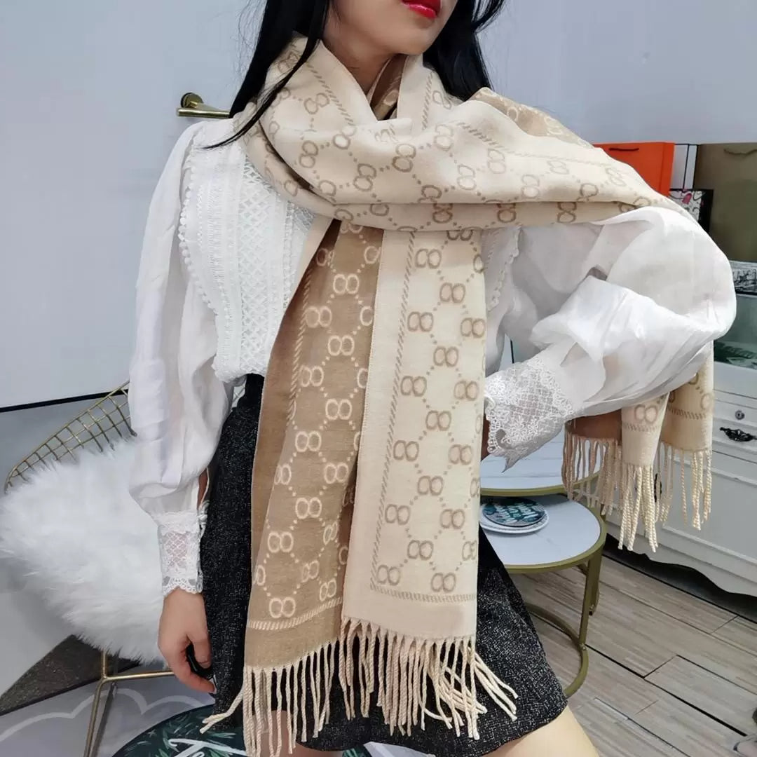 2024 Luxury Designer Stylish Women Cashmere Scarf Classic Full Letter Scarf scarves Soft Smooth Warm Wraps with Tag Autumn Winter Long Shawl Gift Mu