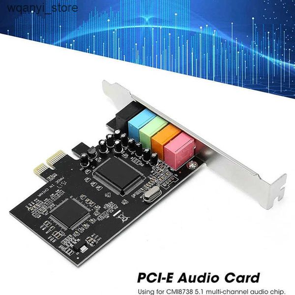 Sound Cards PCI-E 5.1 Sound Card Computer PCIE 5.1 Channel 3D Audio 6 Channels 3D Games Music Digital Sound Card PCI Express 5.1 CH 24Bit L2