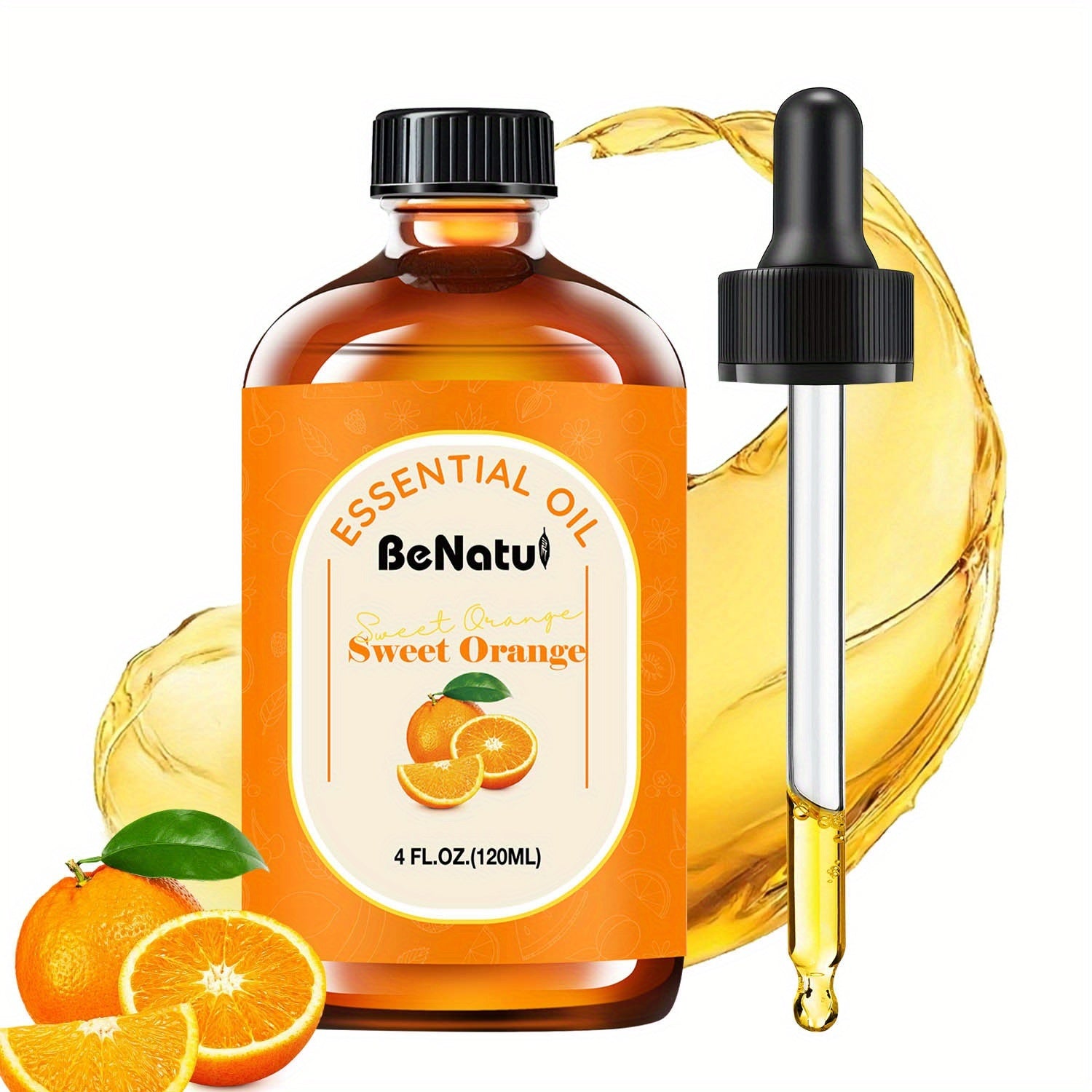 TEMU Benatu Essential Oil 4oz-2oz-0.34oz - Citrus Oil For, Home Diffuser, Candle Making & Massage - Uplifting Citrus Scent, Multi-use Natural Oil,