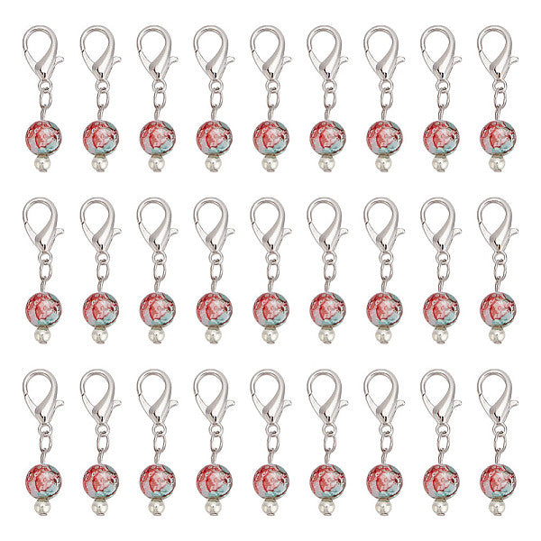 Décorations pendantes en verre peint par pulvérisation opaque