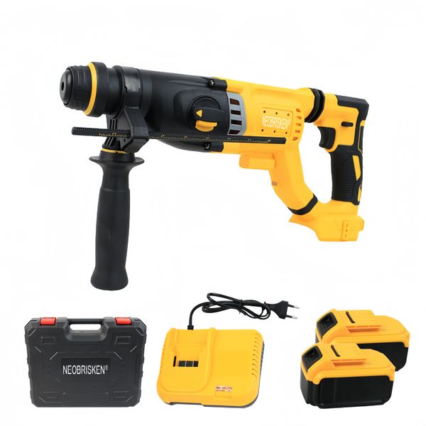 NEOBRISKEN 20V Brushless Lithium Electric Impact Hammer Drill Multifunctional Power Tools DIY Professional Use Battery Source