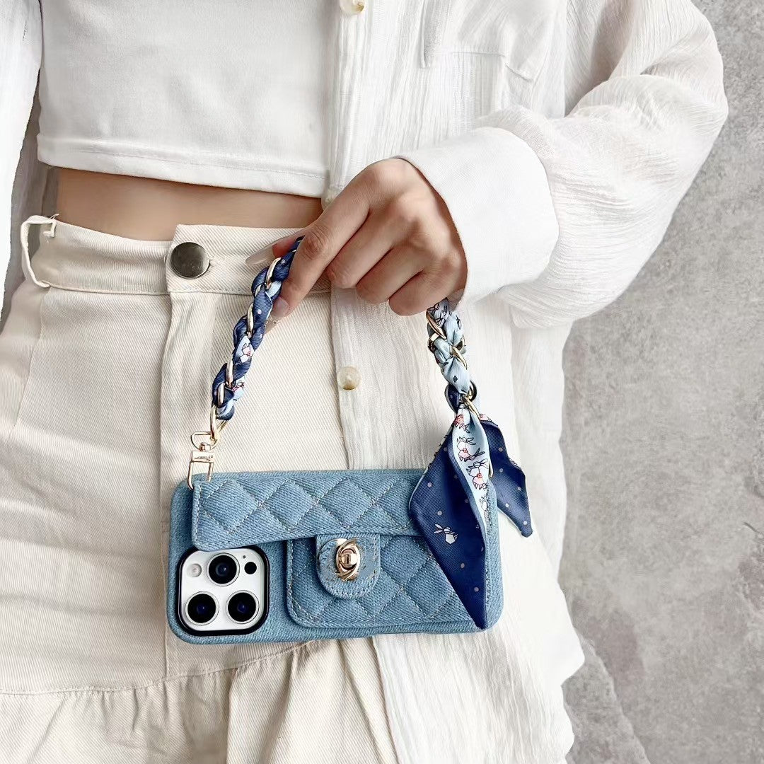 Designer Cell Phone Cases For iPhone 16 Pro Max cases 16 15 Plus 14 Pro 13 12 Fashion Creative denim Case scratch proof Purse Card holder cases cort