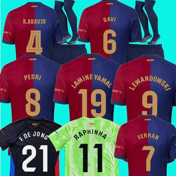 Size 16-4XL 24 25 Yamal Soccer Jersey GAVI R. ARAUJO Camiseta De Futbol PEDRI FERRAN 2024 2025 ANSU FATI RAPHINHA Men Football Shirts Kids K