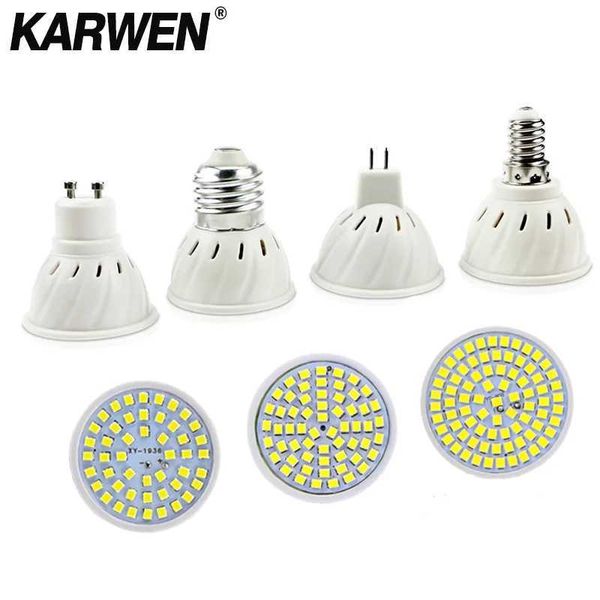 KARWEN MR16 GU10 E27 E14 Lampada LED bulb 220V 240V Bombiras LED light 48 60 80 LED spotlight 2835 SMD Lamp CL240826
