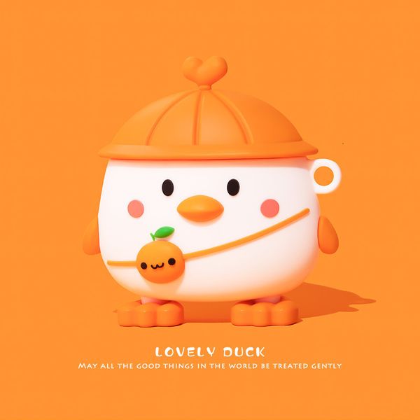 ddmygifts Cartoon hat chicken suitable for 1-2 Pro 3 generation wireless earphones soft shell silicone protective case A