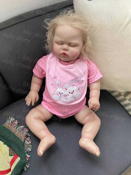 Dolls 60CM toy Baby Pickle Toddler Newborn Princess Girl Lifelike Soft Touch 3D Skin Art Doll with Hand Root HairL24731