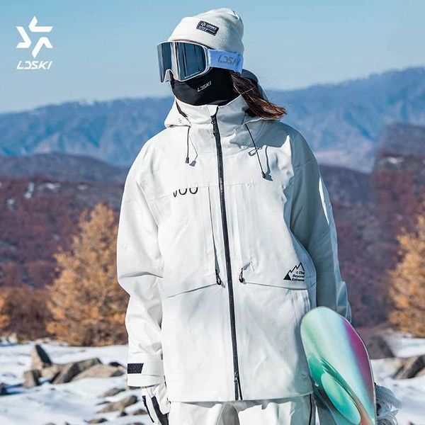 Skiing Suits LDSKI New Ski Suit Women All-Weather 3L Fabric Full Taped Seam Waterproof Windproof Breathable Warm Jacket Pant Snowboard Men H