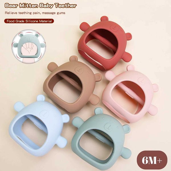 Bear Silicone Teethers for Baby Newborn Teething Molar Toys For Toddlers Infants 3+ Months Food Grade BPA Free Y240820