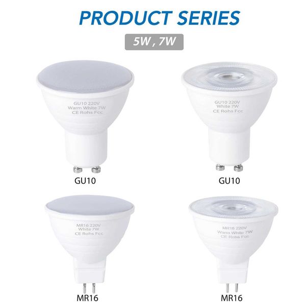 E27 LED spotlight GU10 LED bulb 5W E14 LED light 220V spotlight MR16 7W Lampada GU5.3 corn bulb gu 10 ampoule 2835 light CL240826