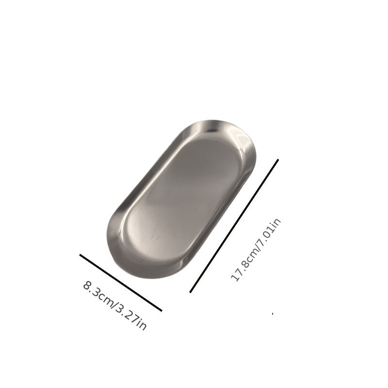 TEMU Versatile Stainless Steel Tray For Photos, Aromatherapy Candles & Jewelry - Fireproof Nordic- Decor