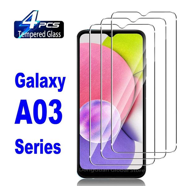 Cell Phone Screen Protectors 1-4Pcs Tempered Glass For Samsung Galaxy A03 A03s Core A03Core Screen Protector Glass Film J241114