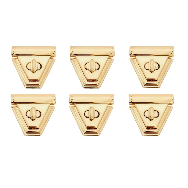 TEMU 6pcs Heavy-duty Metal Twist Lock Buckles - Secure Fastening Clasps For Diy Handbags, Wallets, Suitcases, Gift Boxes - Durable Iron Construction