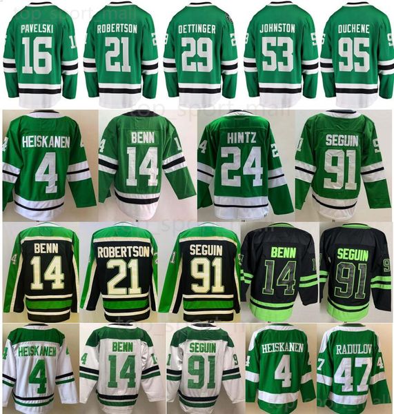 Men Ice Hockey 21 Jason Robertson Jerseys 14 Jamie Benn 91 Tyler Seguin 53 Wyatt Johnston Joe Pavelski Miro Heiskanen Matt Duchene Jake Oett