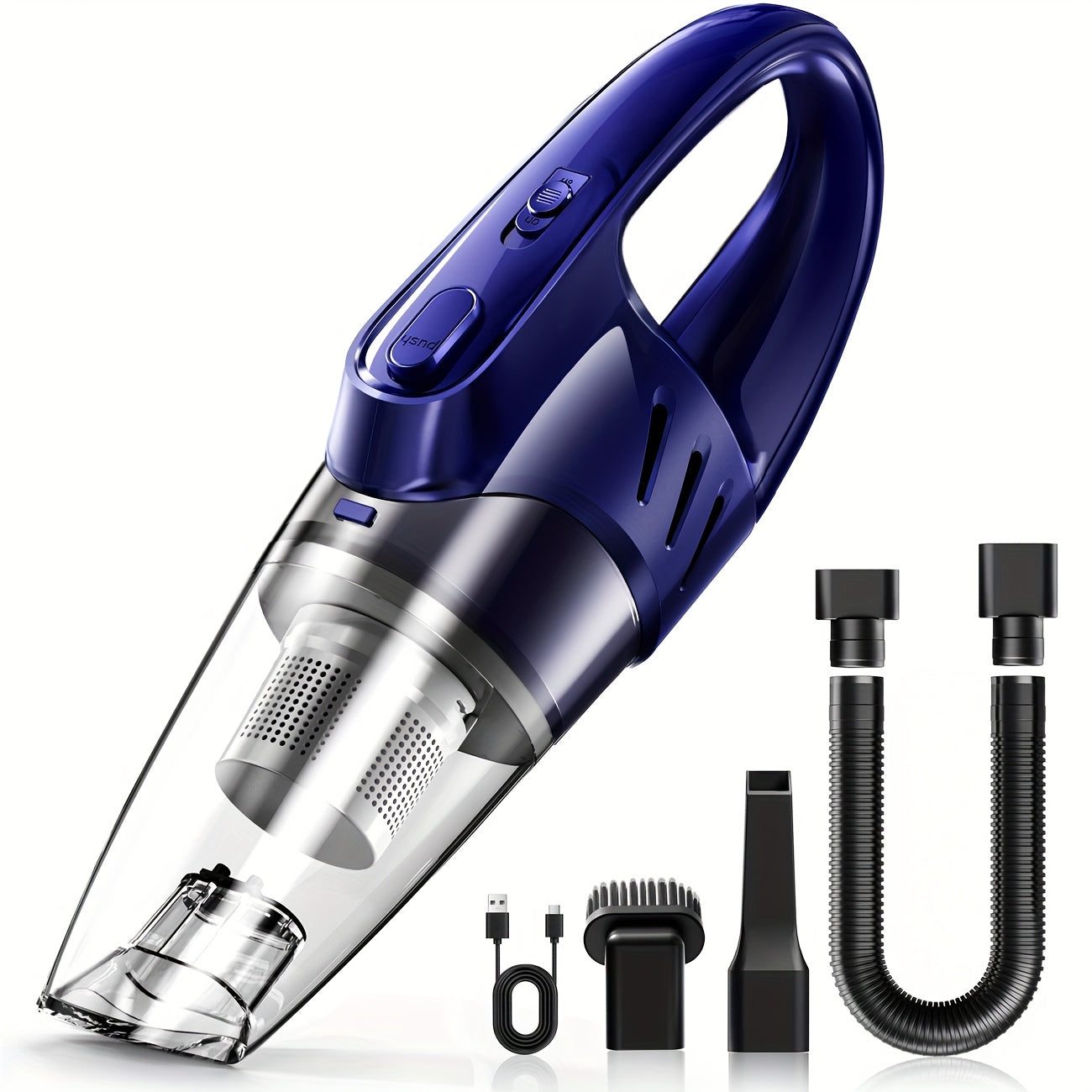 TEMU Car-mounted Handheld Vacuum Cleaner, , Comes With 5 Accessory Parts, Auto Parts, Suitable For Interior Car Cleaning, Household Vacuum Cleaner,
