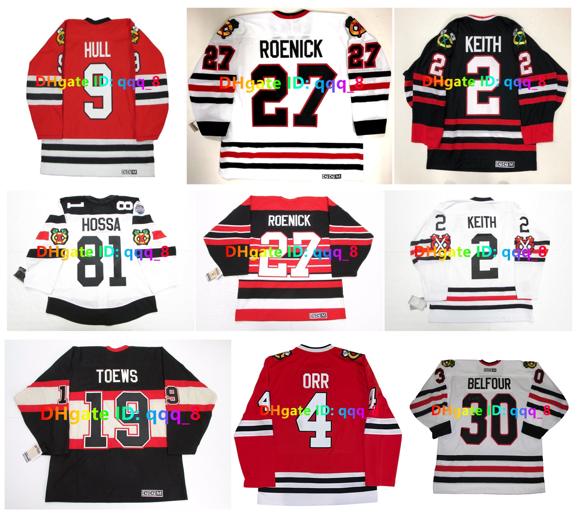JEREMY ROENICK BOBBY HULL Custom CCM Throwback Blackhawk Hockey Jersey STADIUM SERIES WINTER CLASSIC BOBBY ORR ED OLCZYK DENIS SAVARD DIRK GRAHAM BE