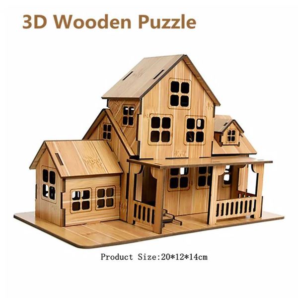 3D Wooden Puzzle Model GamesCozy Cottage DIY Handmade Mechanical wooden house for Kids Adult Kit Mechanical Y240812