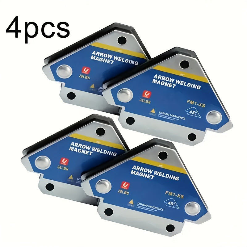TEMU Set Of 4 Magnetic Welding Holders - Multi-angle Solder Magnets For Welding Clamps And Positioning - Metalworking Tools With 45°, 90°, And 135°