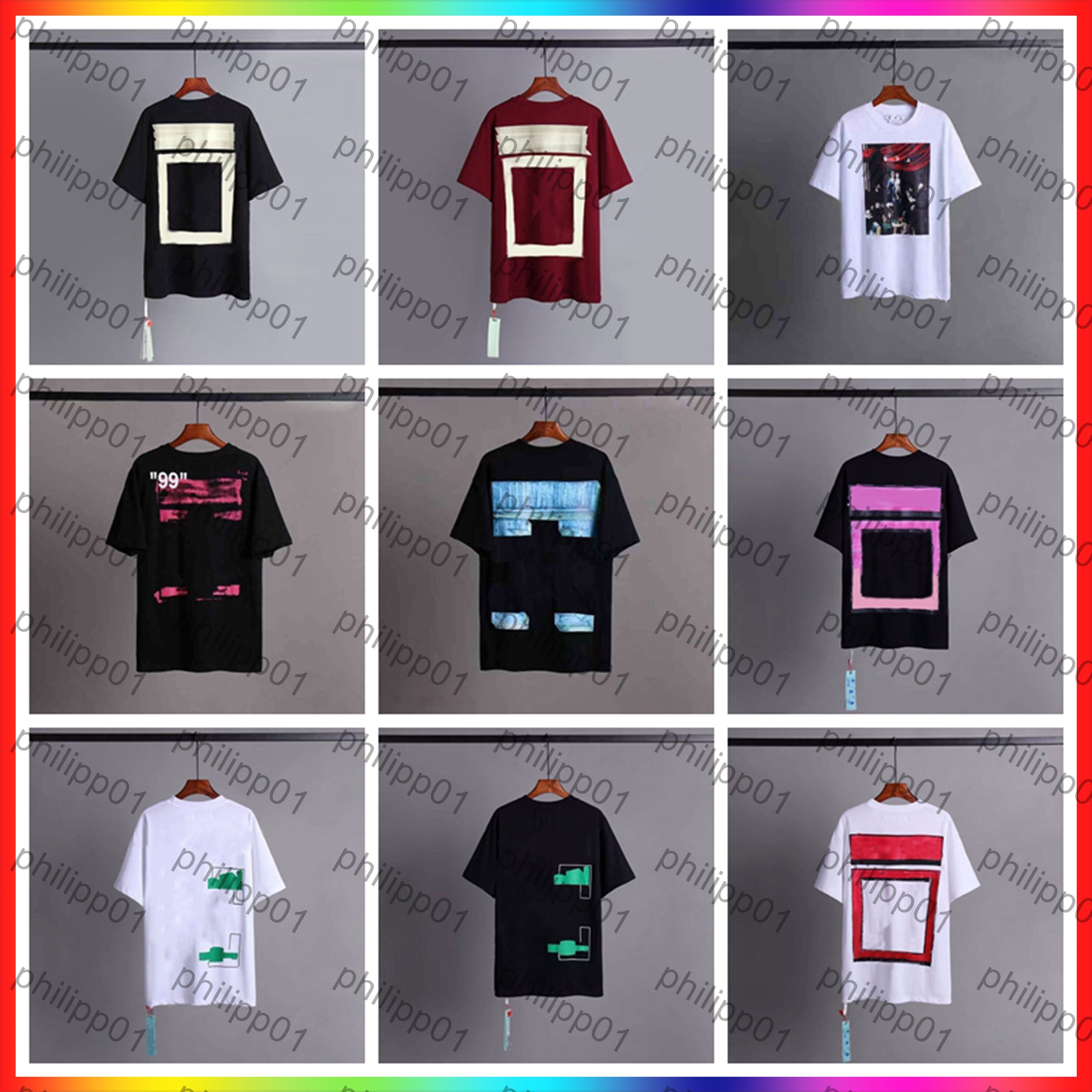 2025 Fashion mens off white shirt new colors summer womens designers tshirts loose oversized tees brands tops casual T shirt luxurys clothings Offwh