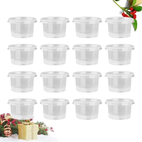 Containers Plastic Small with Lids Jello Shot Cups Condiment Sauce Cup for Portion Meal Prep All-match