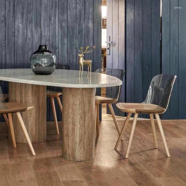 Camp Furniture Living Room Wooden Garden Chair Patio Balcony Acrylic Clear Back Dining Modern Chaise Jardin Outdoor WK50GC