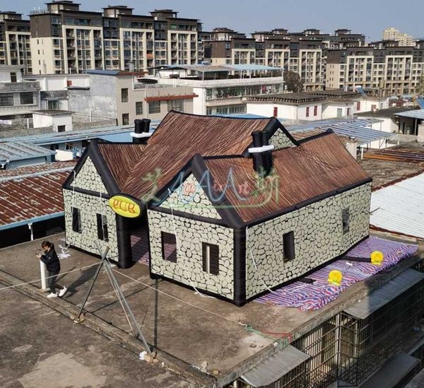 wholesale 8mLX8mWx5mH (26x26x16.5ft) Good Quality Giant Inflatable Irish Pub Bar Tent Full Prints Shelter for Party or Event