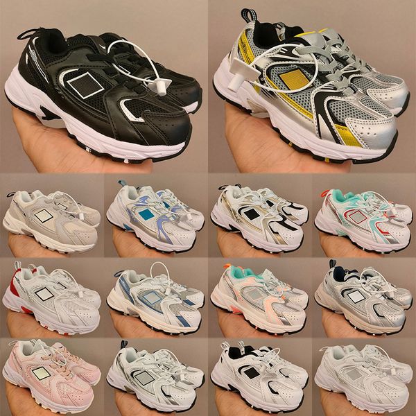 2025 New Fashion 530 Kids Boot Running Shoes Trainers black white silver metallic ivory blue moonbeam sea salt kids platform 530 designer at