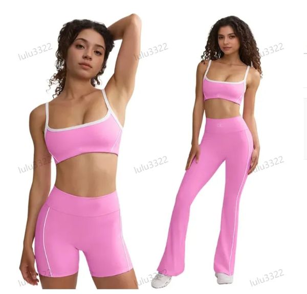 Lycra fabric womens Yoga Set lingerie Sports Bra underwear set thin straps shockproof tight suspenders yoga pants yoga clothing suit