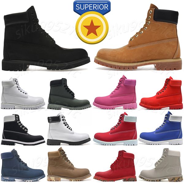 Chaussure Boots Designer Luxury Outdoors Botting para homens Botas à prova d'água Classic Martin Shoes Cowboyboots Rhubarbo Militar Miltery