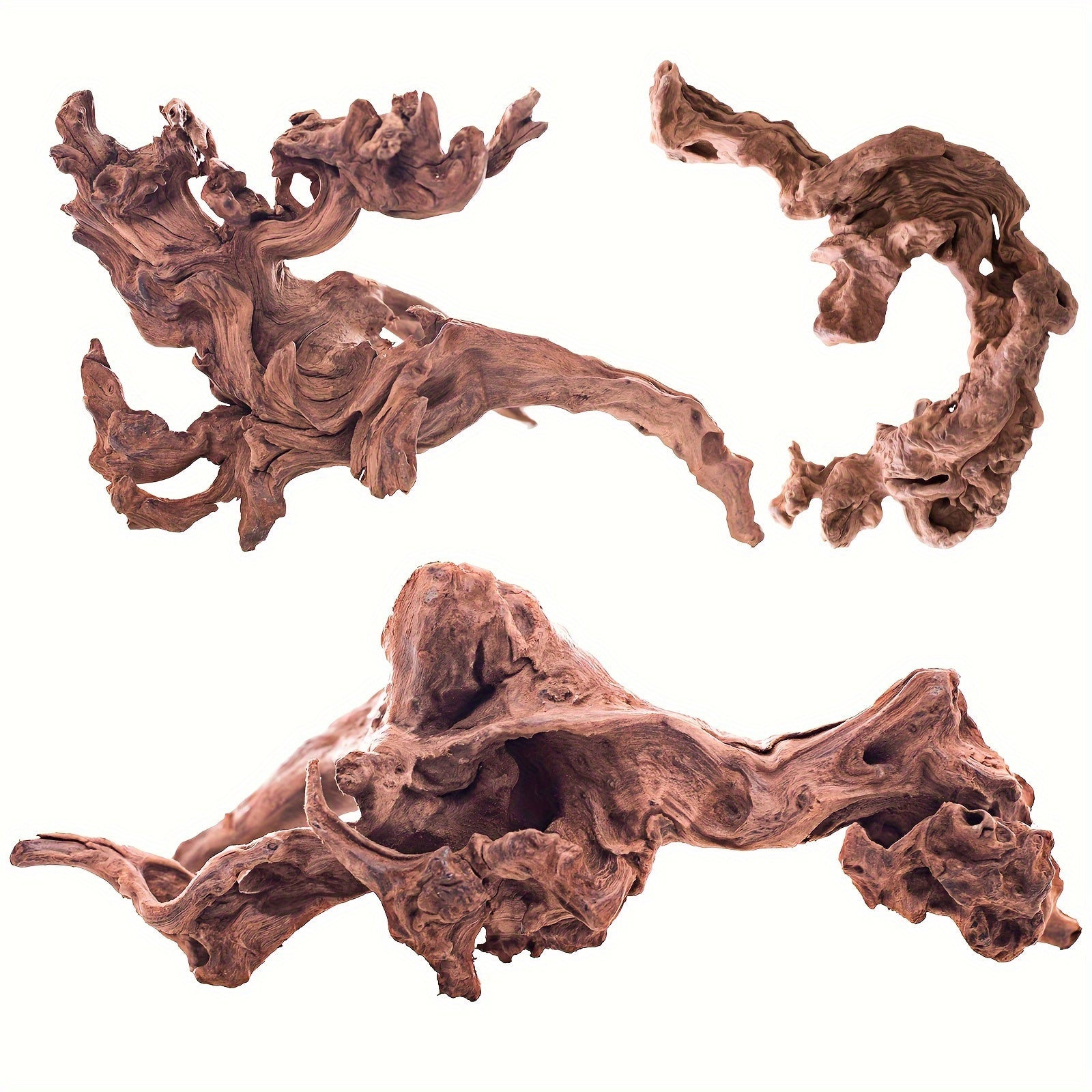 TEMU Natural Coral Driftwood For Aquarium Decor, 7-11 Inch Length Large Size Branches For Fish Tank Reptile Decorations 3 Pcs