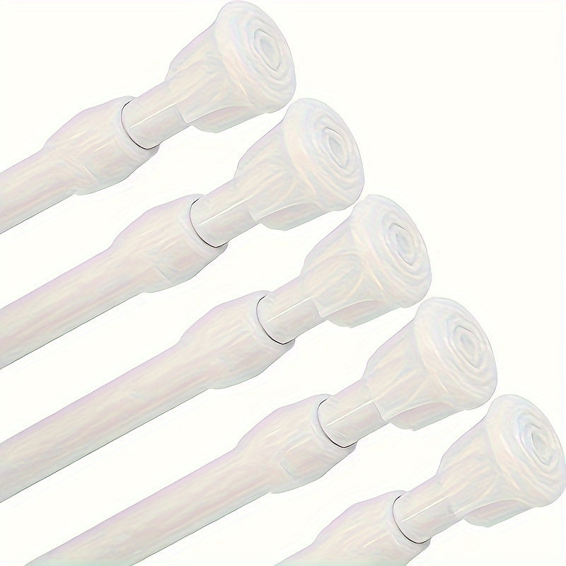 TEMU 5pcs Adjustable Tension Rods 17, 5-28in - No Drill Window Curtain Rods For Bathroom-kitchen