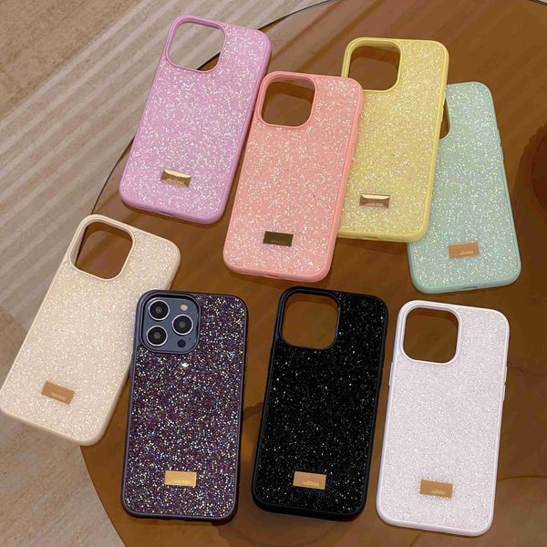 Case iPhone Luxury Designer Bling Glitter Phone Case for iphone 15 14 Pro Max 13 12 11 Mobile Shell Fashion Women Sparkling Rhinestone Diamo