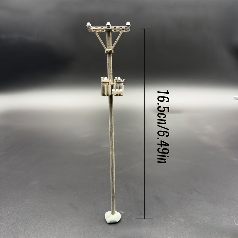 TEMU 1-64 Scale Miniature Utility Pole - Realistic Electrical Modeling With , Compatible With , Railroad Layouts, For Hobbyists And Collectors -