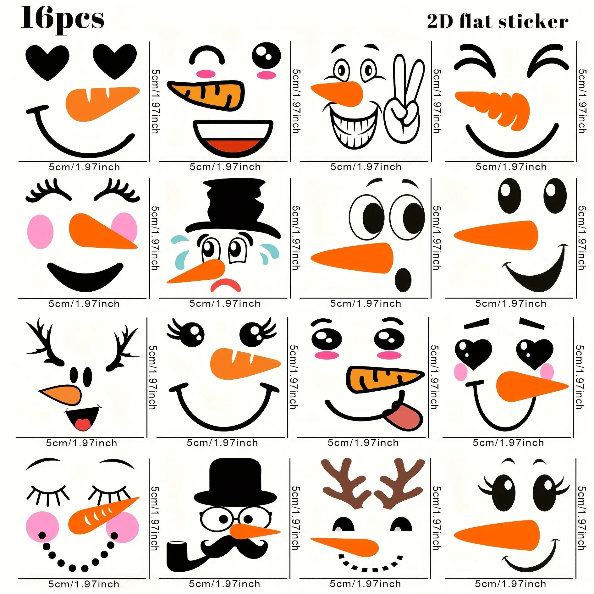 TEMU 16pcs Fun Uv Dtf Cup Set - Includes Hats, Scarves & Eyes, Perfect For Mugs, Bottles, Diy Crafts & Holiday Decorations, Festive Craft Supplies|