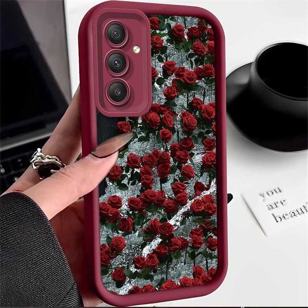 Hot Sale A 54 A 55 A 34 Rose Silicone Phone Case Suitable for Galaxy A54 A55 A13 A14 A23 A24 A25 A34 A35 4G 5G Cover A 13 A 14 T241209