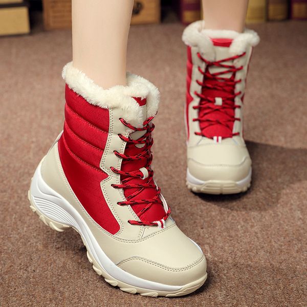 Winter New Velvet Women&#039;s Korean Edition Fashion Waterproof Snow Boots Student Thick Soled Warm Cotton Shoes