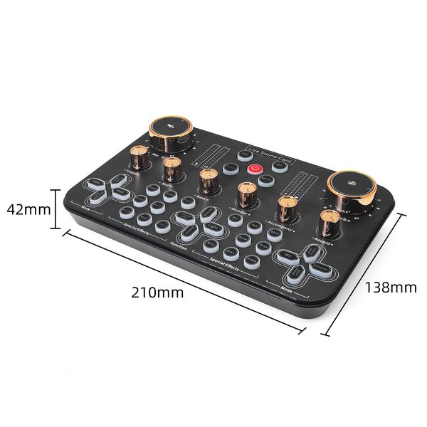 Professional 48V Microphone Live Sound Card DJ16 Live Broadcast Audio Mixer For Mobilephone Karaoke Singing Equipment K600