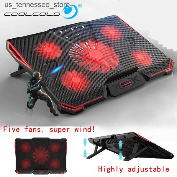 Laptop Cooling Pads Gaming Laptop Cooler 2 USB Ports and 5 LED cooling Fan Laptop Cooling Pad Notebook Stand For macbook air-pro 12-17 inch