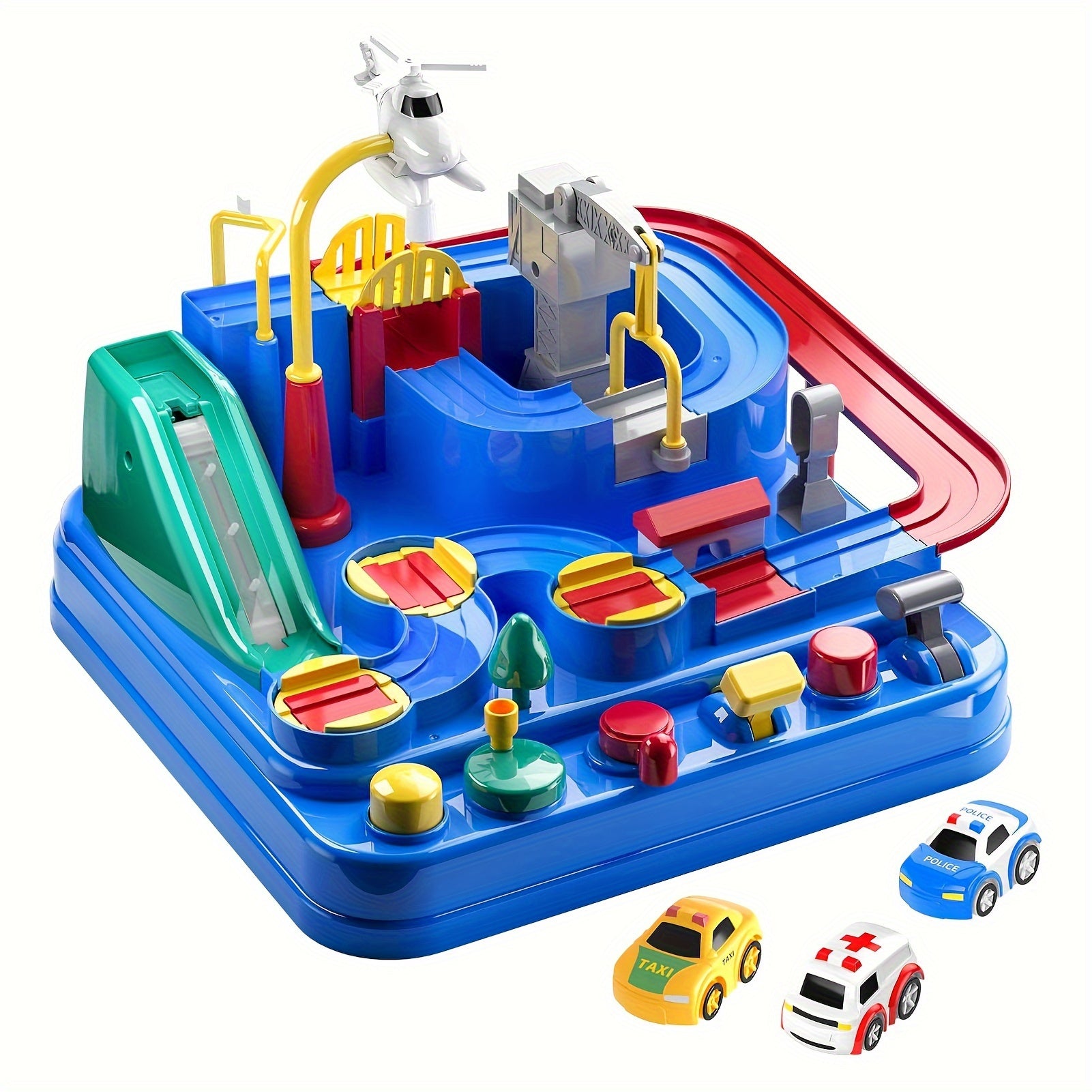 TEMU Kids' Adventure Track - Educational Puzzle Rail Car Playset For 3- Boys And Girls - Includes 3 , Preschool Learning Toy, Random Colors