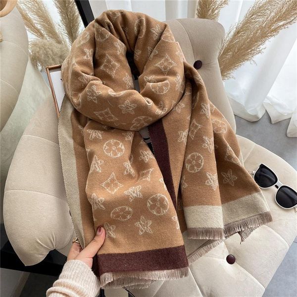 Luxury Cashmere Scarf Women Winter Warm Shawls and Wraps Design Horse Print Bufanda Thick Blanket Scarves 2022 aimeishopping