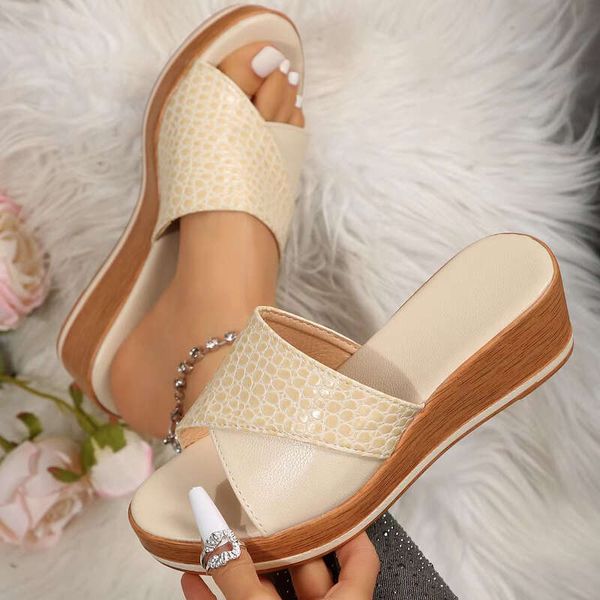 High Heels Platform Slippers Women Shoes Dress Wedges Sandals Casual Beach Flip ps 2024 Designer New Pumps Brand Femme Slides
