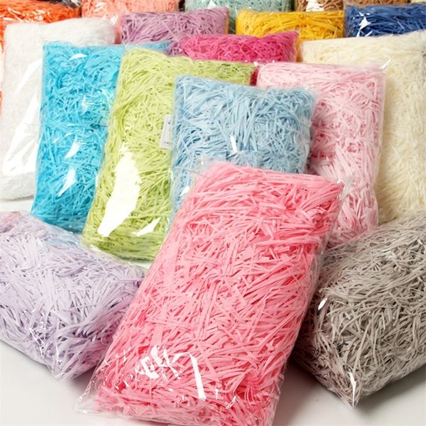 Gift Wrap 500g Colorful Shredded Crinkle Paper Raffia Wed Party Candy Gift Boxes Filler Weed Box Clear Bag Packaging Decoration Filling 2209