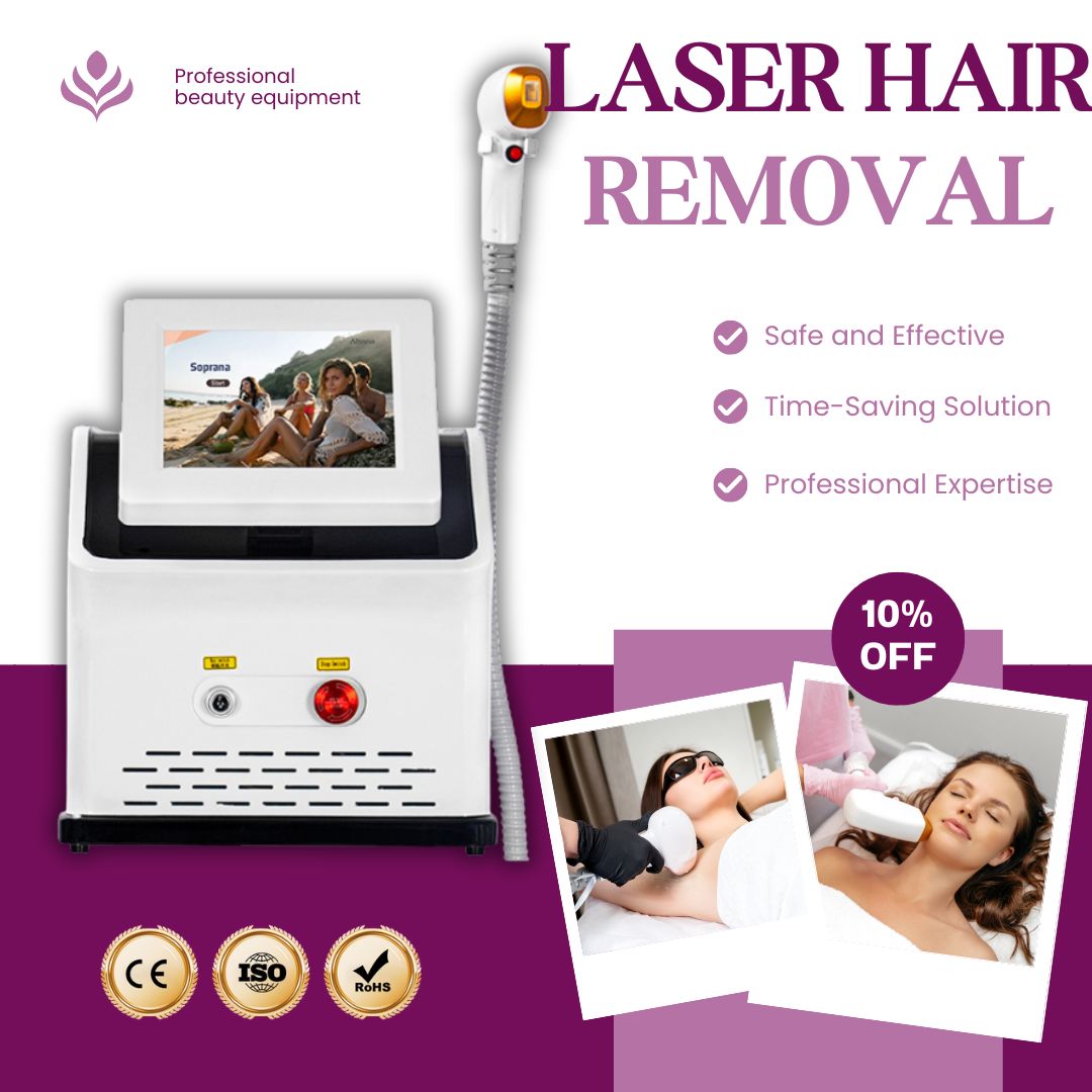 Professional 808nm Diode Laser Hair Removal Machine Painless Permanent Epilation Device Triple Wavelength For Beauty Salon Use