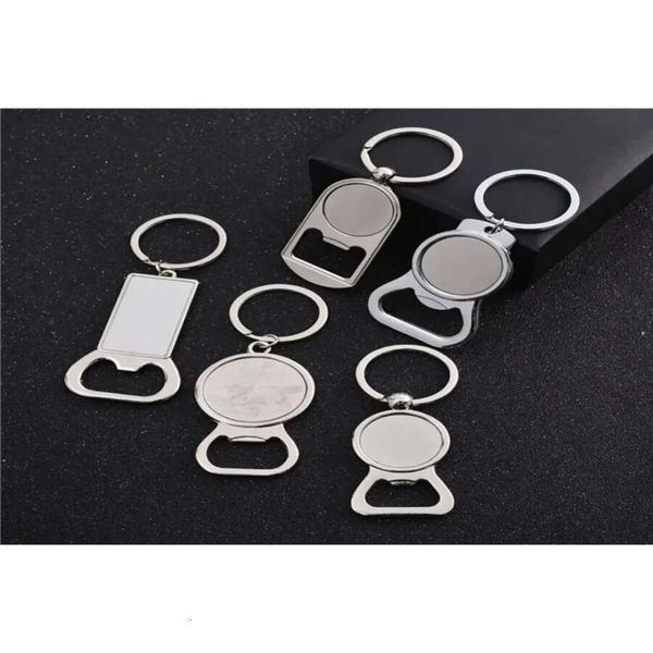 Favor Sublimation PARTY Blank Beer Bottle Opener Keychain Metal Heat Transfer Corkscrew Key Ring Household Kitchen Tool 4.23