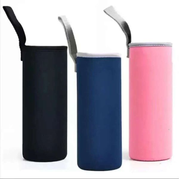 Mugs Neoprene Glass Water Bottle Sleeves Holders With Carry Straps Multi-Color Quality Rubber Insulation For Colder Or Hot 0402