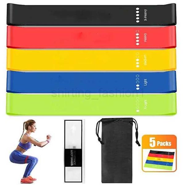 5 Pcs Natural Silica Gel Yoga Sport Resistance Bands Rally Band Fitness Rubber Bands Tension Belt Set Elastic Band Training RingXJ240809