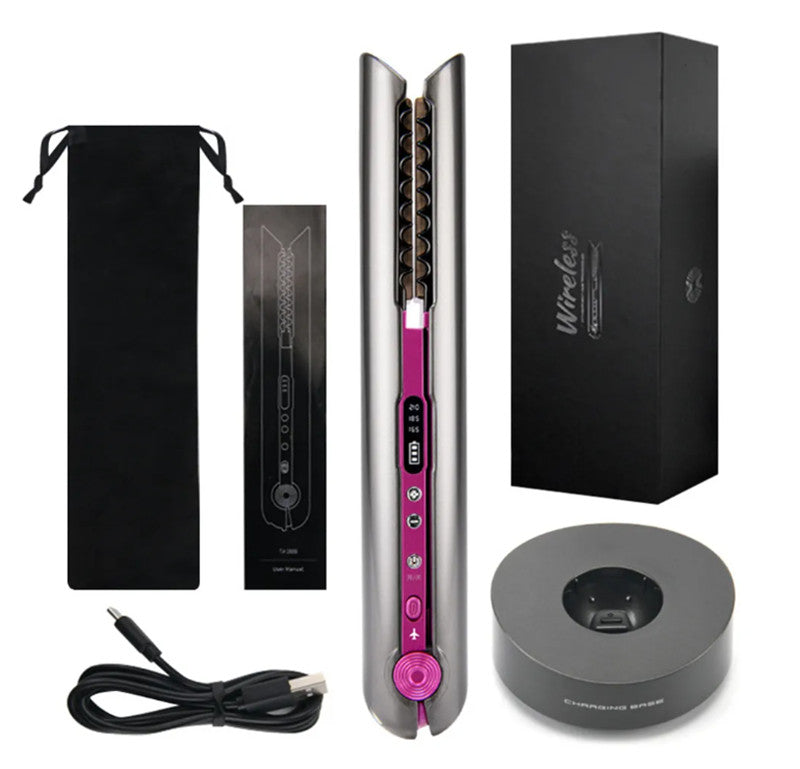 Hair Straighteners Professional Hair Straightener Ceramic Flat Iron Straightening Curling Iron USB Rechargeable Hair Curler Wireless Straightener