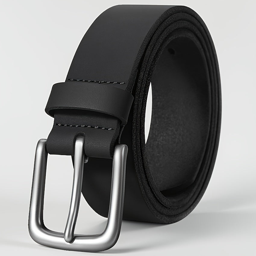 TEMU Men's Full Grain Leather Casual Jeans Belts, Handmade Men Leather Belt With Gift Box