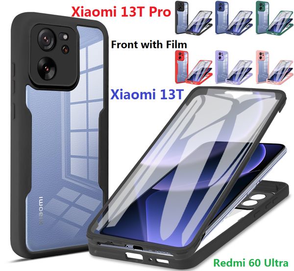 Silicone Double Side For Xiaomi 13T Pro Case Film Screen Protector Hard Protection Redmi Note 12 12S K60 Ultra Cover