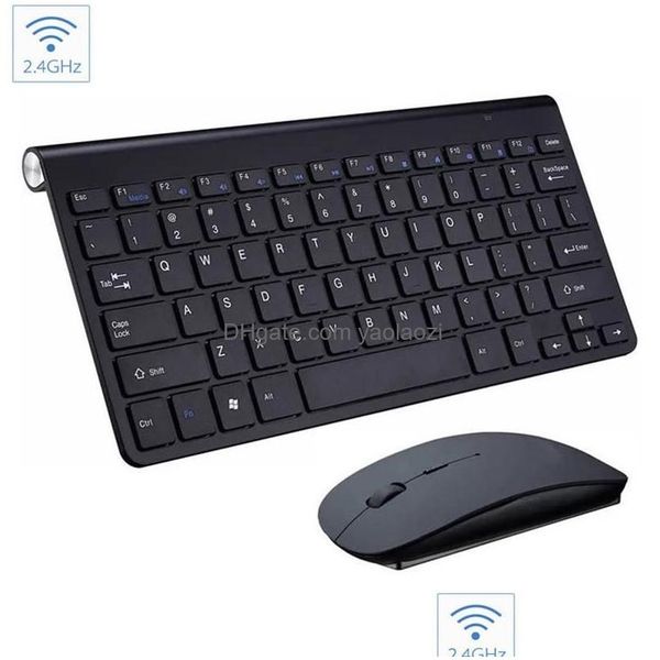 Keyboard Mouse Combos Wireless 24Ghz Portable S And Mice Kit Mtimedipad For Office Computer Desktop Laptop Drop Delivery Comput Dh2Ov