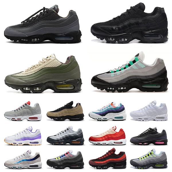 Original OG 95s Mens Womens Running Shoes All Black White Orange Light Blue Purple Gum Neon Greedy Mystic Red Tennis Sneakers Desingner Runn